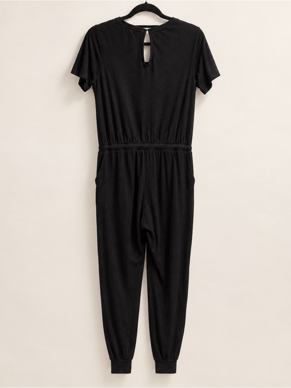 Pact Women 100% Cotton Black Short-Sleeve One-Piece Romper